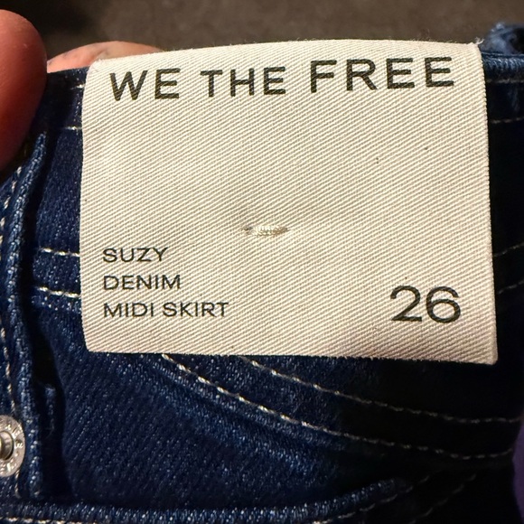 We the Free Suzy Denim Midi Skirt NWT deep crush blue - Picture 5 of 5